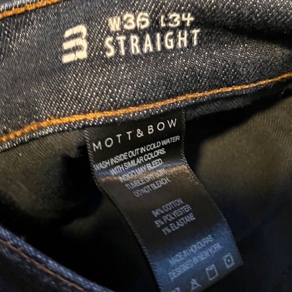 Mens Mott & Bow Straight Wooster Dark Wash Jeans Size - Picture 3 of 5